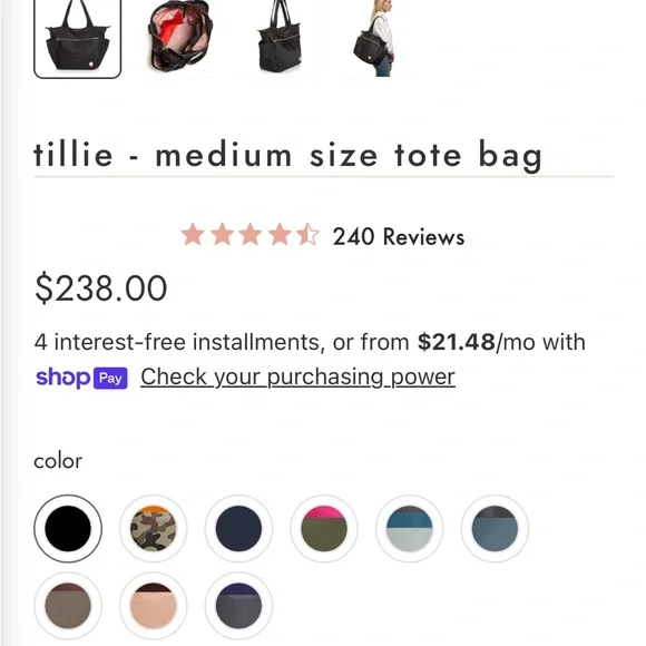 ShortyLOVE Tillie PINK tote.  No longer available in this color.  Gently used. - Picture 9 of 10